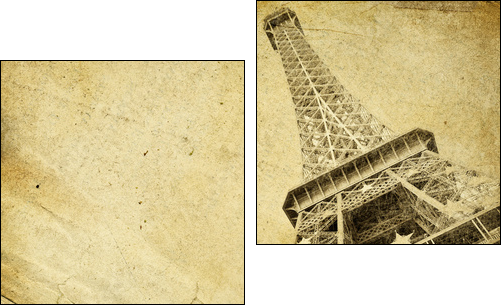 vintage paper with eiffel tower - Two-piece canvas print, Diptych