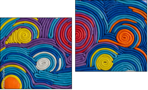 plasticine pictures - Two-piece canvas print, Diptych