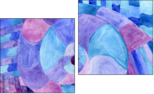 Watercolor Nautilus Picasso in blue. Sea theme watercolor. Sea Picasso. - Two-piece canvas print, Diptych