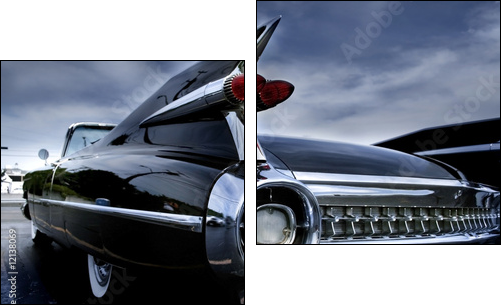 Tail Lamp Of A Classic Car - Two-piece canvas print, Diptych
