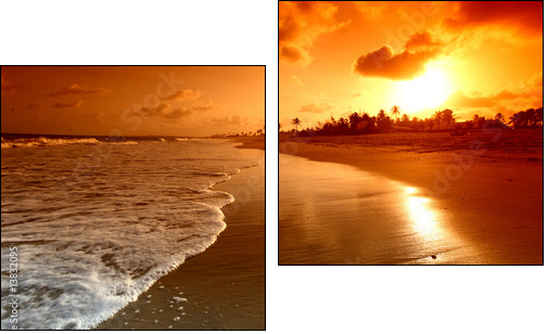 ocean sunrise - Two-piece canvas print, Diptych