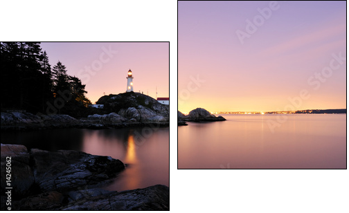 Point Atkinson Lighthouse in West Vancouver, Long Exposure - Two-piece canvas print, Diptych
