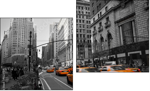 Taxies in Manhattan - Two-piece canvas print, Diptych
