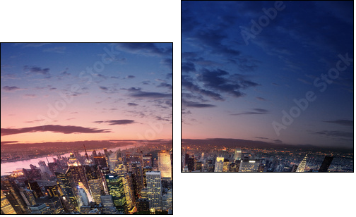 Manhattan at sunset - Two-piece canvas print, Diptych