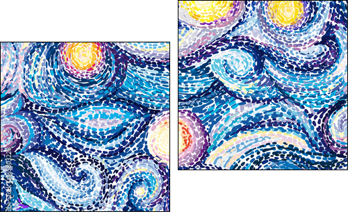Van Gogh background - Two-piece canvas print, Diptych