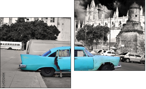 Old Havana car - Two-piece canvas print, Diptych