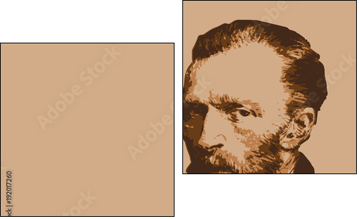 Van Gogh - peintre - portrait - personnage célèbre - Vincent Van Gogh - artiste peintre - - Two-piece canvas print, Diptych
