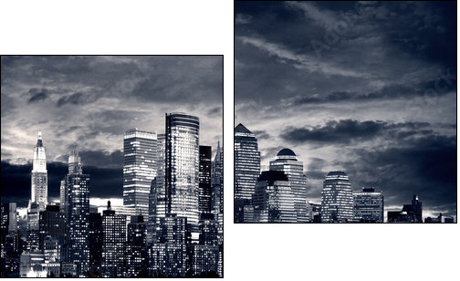 New York City Downtown from Jersey side. - Two-piece canvas print, Diptych