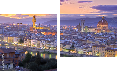 Sunset in Florence - Two-piece canvas print, Diptych