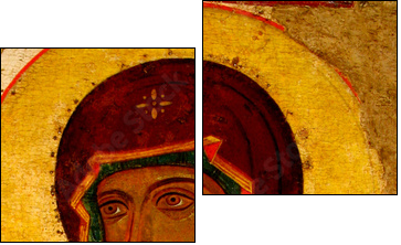 madonna, holy mary, head, icon close-up - Two-piece canvas print, Diptych