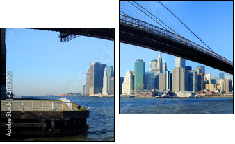 brooklyn bridge and lower manhattan panoramic view, new york - Two-piece canvas print, Diptych