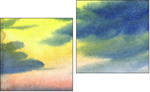 Water colour landscape - Two-piece canvas print, Diptych