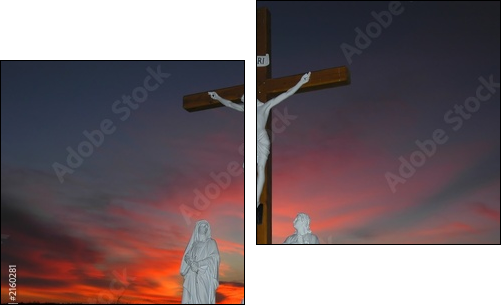 jesus on the cross - Two-piece canvas print, Diptych