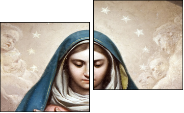 Medieval Madonna Painting - Two-piece canvas print, Diptych