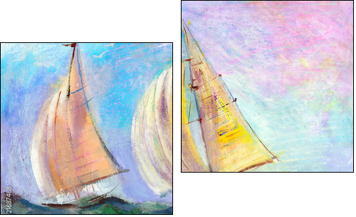 Sailing regatta - Two-piece canvas print, Diptych
