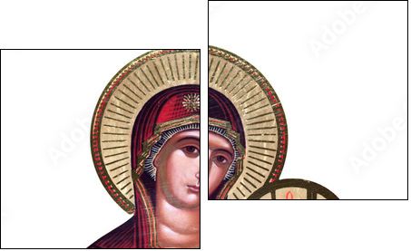 russian icon of 19th century, Virgin Mary and Jesus - Two-piece canvas print, Diptych