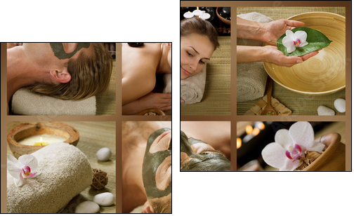 Spa Procedures. Day-spa - Two-piece canvas print, Diptych