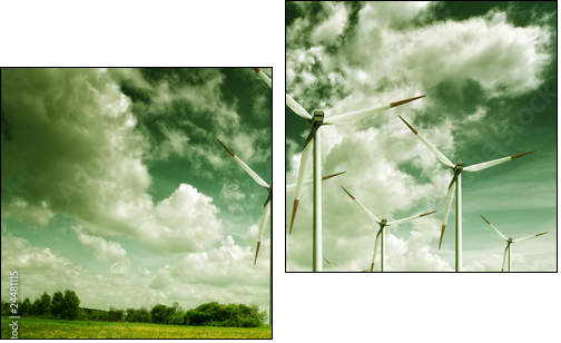 Wind turbines, ecology - Two-piece canvas print, Diptych