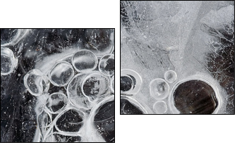 frostbound bubbles like grapes - Two-piece canvas print, Diptych