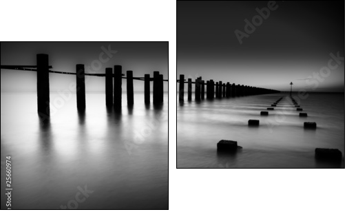Border of Thames and North Sea in Shoeburyness - Two-piece canvas print, Diptych