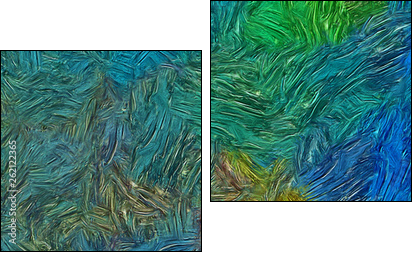 Abstract texture background. Digital painting in Vincent Van Gogh style artwork. Hand drawn artistic pattern. Modern art. Good for printed pictures, postcards, posters or wallpapers and textile print. - Two-piece canvas print, Diptych