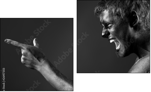 shouting man - Two-piece canvas print, Diptych