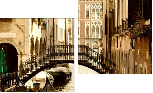 Traditional Venice gandola ride - Two-piece canvas print, Diptych