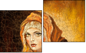 The Madonna drawn by me by oil on canvas - Two-piece canvas print, Diptych