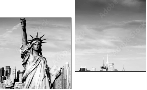 afternoon vibrant capture of new york midtown over hudson - Two-piece canvas print, Diptych