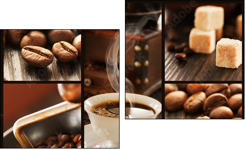 Coffee collage - Two-piece canvas print, Diptych