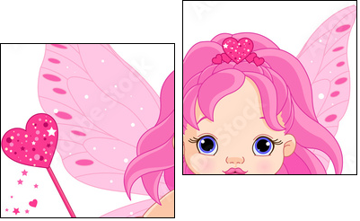 Cute little baby Love fairy - Two-piece canvas print, Diptych