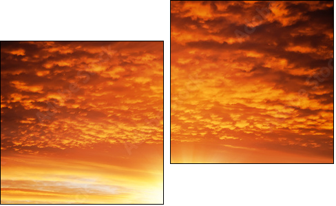 railway to sunset - Two-piece canvas print, Diptych