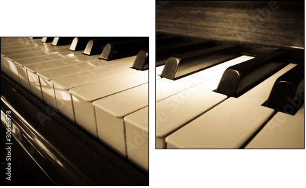 Close up shot of piano keyboard - Two-piece canvas print, Diptych