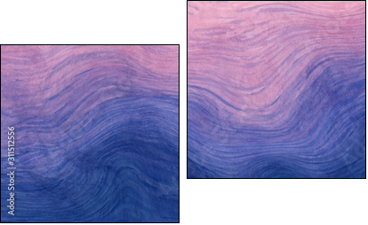 Abstract paint purple and blue with wavy brush stroke lines texture for backgrounds. - Two-piece canvas print, Diptych