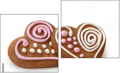 Heart shape ginger breads - Two-piece canvas print, Diptych