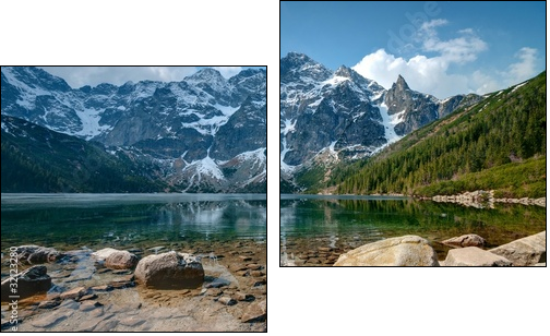 Polish Tatra mountains Morskie Oko lake - Two-piece canvas print, Diptych