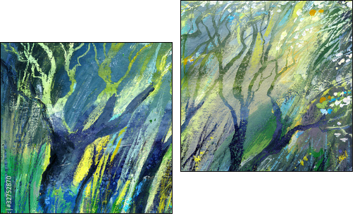 The drawn wood - Two-piece canvas print, Diptych