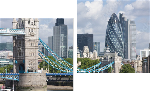 Tower Bridge and the Gherkin - Two-piece canvas print, Diptych