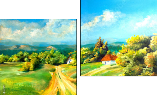 Summer landscapes - Two-piece canvas print, Diptych