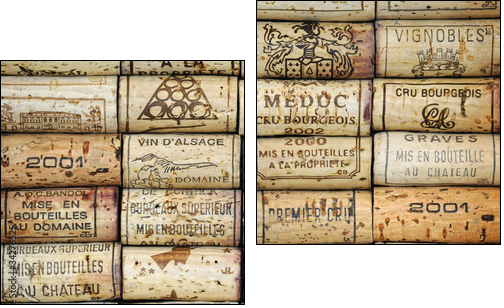 Background of wine corks - Two-piece canvas print, Diptych