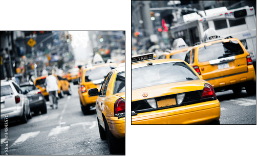 New York taxi - Two-piece canvas print, Diptych