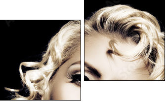 Marilyn Monroe imitation. Retro style - Two-piece canvas print, Diptych