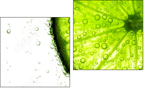 lime slice in water - Two-piece canvas print, Diptych