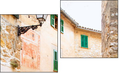 Medieval Valldemosa traditional Majorca village - Two-piece canvas print, Diptych