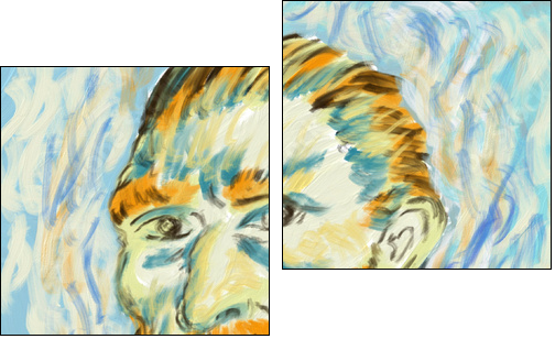 Cute Van Gogh Painting in Adobe Fresco - Two-piece canvas print, Diptych