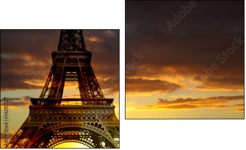 Eiffel tower, Paris - Two-piece canvas print, Diptych