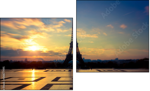 Tour Eiffel Paris France - Two-piece canvas print, Diptych