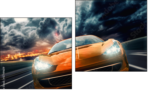 Night Drive - Two-piece canvas print, Diptych