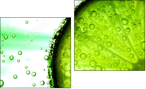 lime slice in water - Two-piece canvas print, Diptych