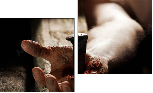 Nailed to the cross - Two-piece canvas print, Diptych